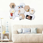 12x10 in 16 Pcs Hexagon Cork Board Tiles, Felt Pin Boards, Retro - Image 5