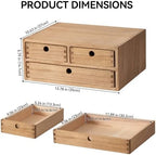 KIRIGEN Wood Desk Organizer with 3 Drawers, Desktop Storage Brown 23-DBR - Image 2