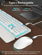 Wireless Keyboard and Mouse Backlit - Typewriter, Magnetic Wrist Rest - Image 4
