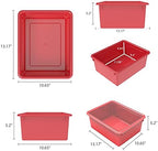 Storex Letter Size Deep Storage Tray – Organizer Bin for Classroom, Office and Home, Red, 5-Pack (62525A05C) - Image 6
