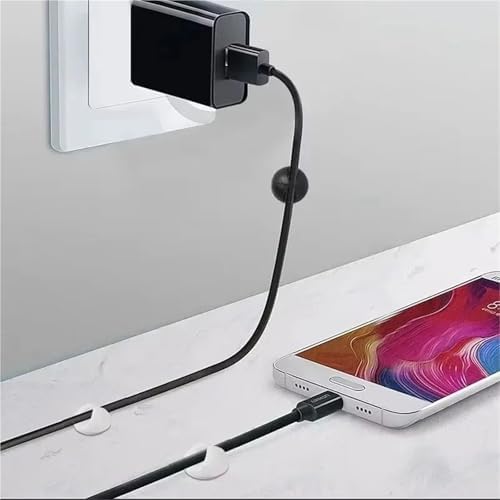Cord Holder 20Pcs Cable Clips Winder Silicone Cable Organizer Desk Wire Storage Charger Cord Holder for Cords(White 20pcs) - Image 3