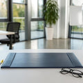 Dacasso Bonded Pad with Side Rails Luxury Leather Desk Blotter for Writing, 30 x 18 (Navy Blue) by Dacasso