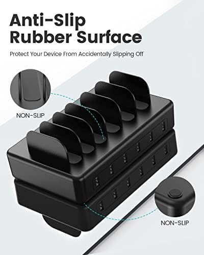 50W 6 Ports Multi Charger Station, USB Charging Dock for Multiple Devices - Image 6