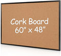 Extra Large Cork Bulletin Board 60" X 48", Black Wood Framed 5'x4' Corkboard for Wall, Wall Mounted Notice Pin Board with 18 Push Pins for School, Home & Office by Justdowhatyouwanttodo