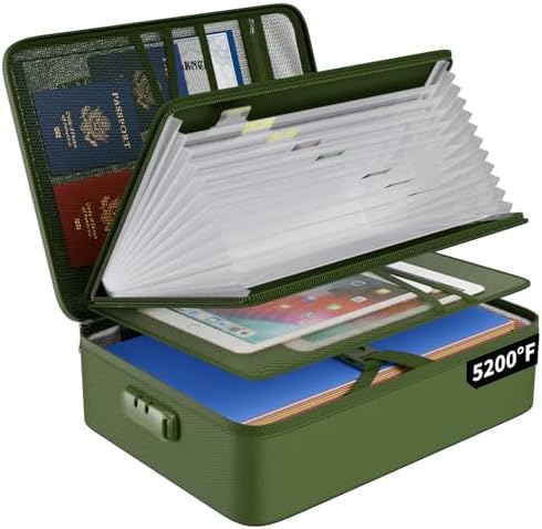 ENGPOW Fireproof Document Organizer Bag with Lock ＆ Accordion File Folder by ENGPOW