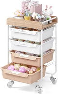 SYKIARIOL Rolling Craft Storage Cart with 4 Drawers,Kids Art Cart,Pearl by SYKIARIOL