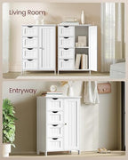 VASAGLE Floor Storage Cabinet, Farmhouse, 4 Drawers and 1 Door, 35.4" H - Image 7