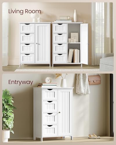 VASAGLE Floor Storage Cabinet, Farmhouse, 4 Drawers and 1 Door, 35.4" H - Image 7
