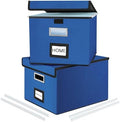 File Organizer Box with Lids, Collapsible File Folder Organizer by Huolewa