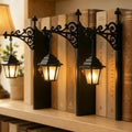 Library Lantern Bookshelf Lamp, Warm LED Bookshelf Lighting, Vintage Black Metal Lantern Bookend for Reading Nook, Home Library, Gift for Book Lovers-3Pack by Unknown