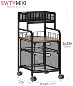 SWTYMIKI Art Cart with Drawers, Rolling Craft Cart with DIY Dividers & Wood Shelf - Mobile Art Supply Organizer for Artists, Students & Small Space, Heavy-Duty Metal, Lockable Wheels Espresso - Image 3