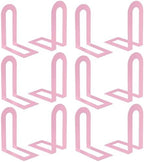 Chunful 12 Pcs Pink Metal BookEnds Shelves, 7.5 x 5.75 x 3.5 in by Chunful