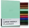 Gallery Leather Large Weekly Planner 2026-2027 Caribbean Sea Glass by GalleryLeather