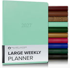 Gallery Leather Large Weekly Planner 2026-2027 Caribbean Sea Glass by GalleryLeather