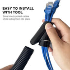 25FT - 1 Inch Split Wire Loom with Installation Tool - Black - Image 3