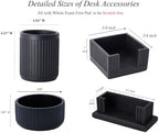 Set of 4 -Concrete Office Desk Accessories for Men-Modern Industrial Decor - Image 6