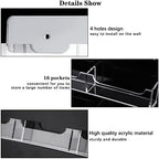 TURSTIN Business Card Holder Wall Mount Clear Sticker Display Marketing Holder Acrylic Business Card Stand Multi Pocket Rack Organizer Space Saver for Home Office (16 Pockets) - Image 3