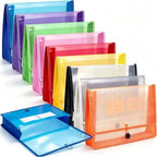 CUTHOLLOW Plastic Expandable File Organizer Folder, with Elastic Cord(No Divider), 9Pcs Waterproof Transparent Document Holder Storage for Receipt/Paper/Bill/Taxes/Letter, for School Office Home by CUTHOLLOW