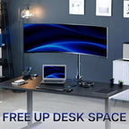 VIVO Single Ultra-Wide Monitor Desk Mount for up to 57 inch Ultrawide Screens, Extra Tall Heavy Duty Adjustable Stand Holds 59.4 lbs, Black, STAND-V157R - Image 6