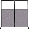 Versare Workstation Partition | Portable Wall Divider | Modern Office Cubicle | Free Standing Privacy Screen | Flexible Work Space | 66" x 70" W/Window, Cloud Gray Fabric Panels by VERSARE
