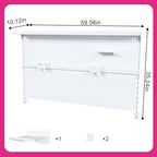 Clamp-On Metal Desk Pegboard with Dual Monitor Stand–No Drilling Needed! 59x35 Inch Steel Privacy Panel with Hooks & Movable Partition, Peg Board Wall Organizer for Gaming & Office - Image 2