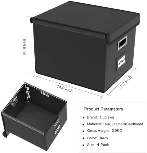 File Organizer Box with Lids, Collapsible File Folder Organizer - Image 3