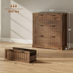 SEDETA Farmhouse 3 Drawer File Cabinet for Home Office,Brown - Image 2