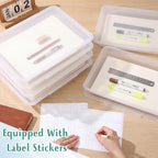 Tinlade 6 Pcs Classroom Paper Storage Bins with Lids, 13x10, Clear - Image 5