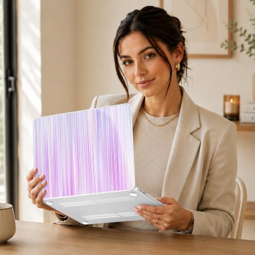 May Chen Compatible with MacBook Neo 13 inch Case 2026 Model A3404, Plastic Hard Shell,Keyboard Cover,Screen Protector,Dust Plug, for MacBook Neo 13" with A18 Pro Chip, Purple Strips - Image 6