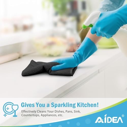 AIDEA Microfiber Cleaning Cloth-600PK, Soft Microfiber Towels for Cars, Absorbent Cleaning Rags, Lint-Free Streak-Free Wash Cloths for House, Kitchen, Window(12in.x12in), Black - Image 5