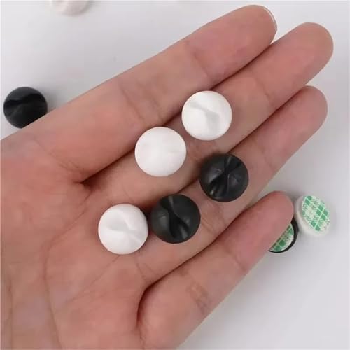 Cord Holder 20Pcs Cable Clips Winder Silicone Cable Organizer Desk Wire Storage Charger Cord Holder for Cords(Black 20pcs) - Image 5