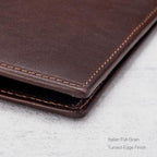 HISCOW Slim Leather Junior Padfolio, 5x8 Notepad Cover, Veg-Tanned Coffee - Image 5