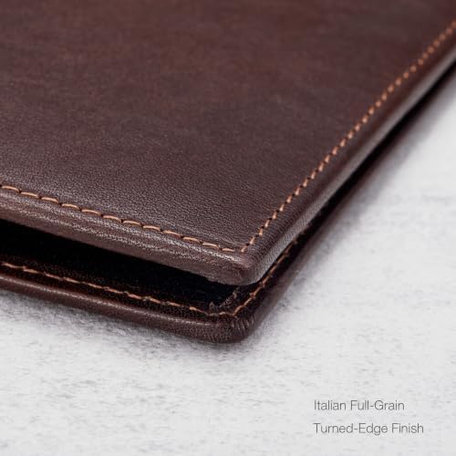 HISCOW Slim Leather Junior Padfolio, 5x8 Notepad Cover, Veg-Tanned Coffee - Image 5