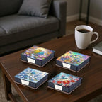 4PCS Diamond Art Painting Notecard Box DIY Craft Sticky Note Box with Total 640 (160 Pages Each) Sheets of Paper for Adults Beginners Desk Organiser(Flowers Birds Dragonflies) - Image 4
