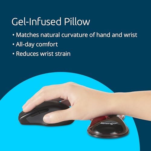 Kensington Slim Duo Gel Mouse Wrist Rest Support Cushion for Low Profile Mice & Trackballs, Ergonomic Mouse Wrist Support for Pain Relief, Comfortable Non-Skid Gel, Red 7.56" x 2.83" x 0.87" K62440NA - Image 3