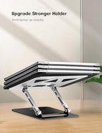 Aoviho Adjustable Laptop Stand for Desk,Portable Laptop Stand Holder and Riser,Foldable Aluminum Notebook Computer Stands for MacBook Air Pro HP Lenovo Dell Samsung, 10-15.6 inch (Silver-Gray-Black) - Image 4