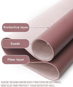 YSAGi Non-Slip Leather Desk Pad XL Size, Waterproof Laptop Computer Desk Keyboard Mat, Table Protector Blotter Mat, Large Mouse Pad for Office/Work/Home/Decor(Dark Pink, 47.2" x 23.6")-No Band - Image 4