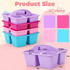 Kathfly 12 Pack Classroom Caddy Organizer with Handle Bulk, Purple Pink - Image 3