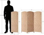 HALLYBEE Short Room Divider, Small Folding Privacy Screens,3 Panel Natural - Image 2