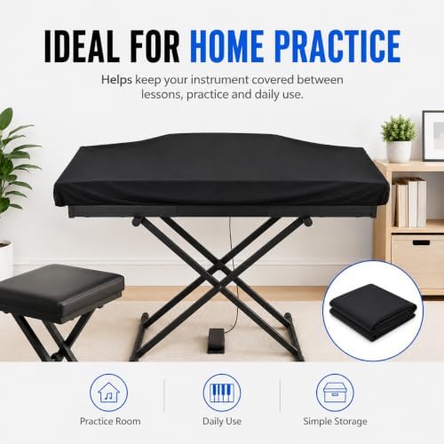 88 Key Keyboard Cover for Kawai ES520 2020-2026, Stretchy Dust Cover with Adjustable Cord for Digital Piano, Electric Keyboard, Studio and Daily Practice - Image 2