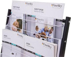 floor standing Brochure Display Stand with 4 wheels and 6 layers for reception rooms or offices magazine display stand (52'X18.7'X15.7') - Image 3