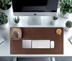 Premium Buffalo Leather Desk Mat Set – Large Office Desk Pad with Organizer Tray & Coasters, Non-Slip Workspace Protector, Elegant Desk Accessories for Home Office & Professionals - Image 2
