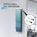 20-Tier Wall File Organizer and Mail Organizer with 5 Hooks, Black - Image 4