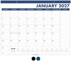 PAPERAGE 2027 Calendar, 12 Months (January 2027 - December 2027), Large (17 in x 22 in), Minimalist Wall and Desk Calendar with Monthly Views, Yearly Plans & Notes Section – Navy by PAPERAGE