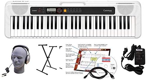 Casio CT-S200WE EPA 61-Key Premium Keyboard Package with Headphones, Stand, Power Supply, 6-Foot USB Cable and eMedia Instructional Software, White by Unknown