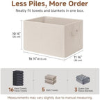 StorageWorks Shelf Organizer Bins, Khaki & Beige Stripes, Extra Large - Image 3
