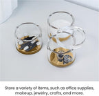 OfficeGoods 3-Tier Stackable Acrylic Holder, Clear with Gold Metal Base - Image 3