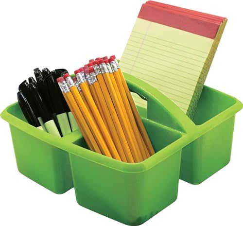 Teacher Created Resources Lime Portable Plastic Storage Caddy 6-Pack for Classrooms, Kids Room, and Office Organization, 3 Compartment - Image 3