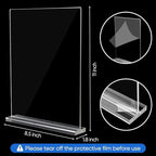 acrylic sign holder 8.5 x 11 Paper Stand 18 Pack Clear Double Side T Shape Acrylic Table Signs for Displaying, Flyer Holder Paper Card Holder for Office Business Store Mall Restaurants - Image 3