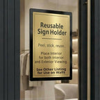 Letter-Size 8.5 x 11 Adhesive Interior for Exterior Viewing Frames - Reusable Sticker Holder Display for Windows & Doors, Paper Holder, Dry Erase, Non Acylic & Non Magnetic - Black, Pack of 5 - Image 2